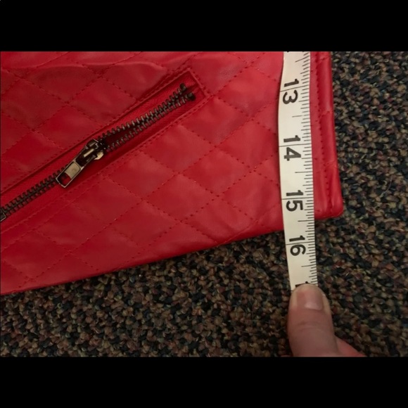 NWT ❤️ GRACIA - Gorgeous Hot Red Quilted Faux Leather Skirt 🔥 Large - Picture 9 of 16